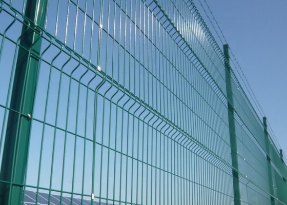PVC Coated 4.5mm Wire Triangle Fence Panel Square Post for Schools