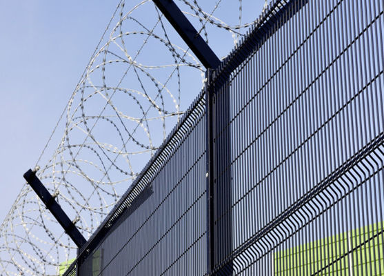 Electro Galvanized Pvc Coating 358 Mesh Fencing For Airport / Substation