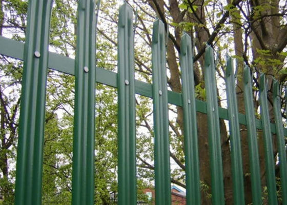 Recinzione di palisata in acciaio verde rivestito in PVC con 2,4 mm di palisata per la sicurezza ferroviaria