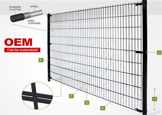 Recinzione a filo a doppia maglia 6/5/6mm in acciaio a basso tenore di carbonio, maglia 50x200mm